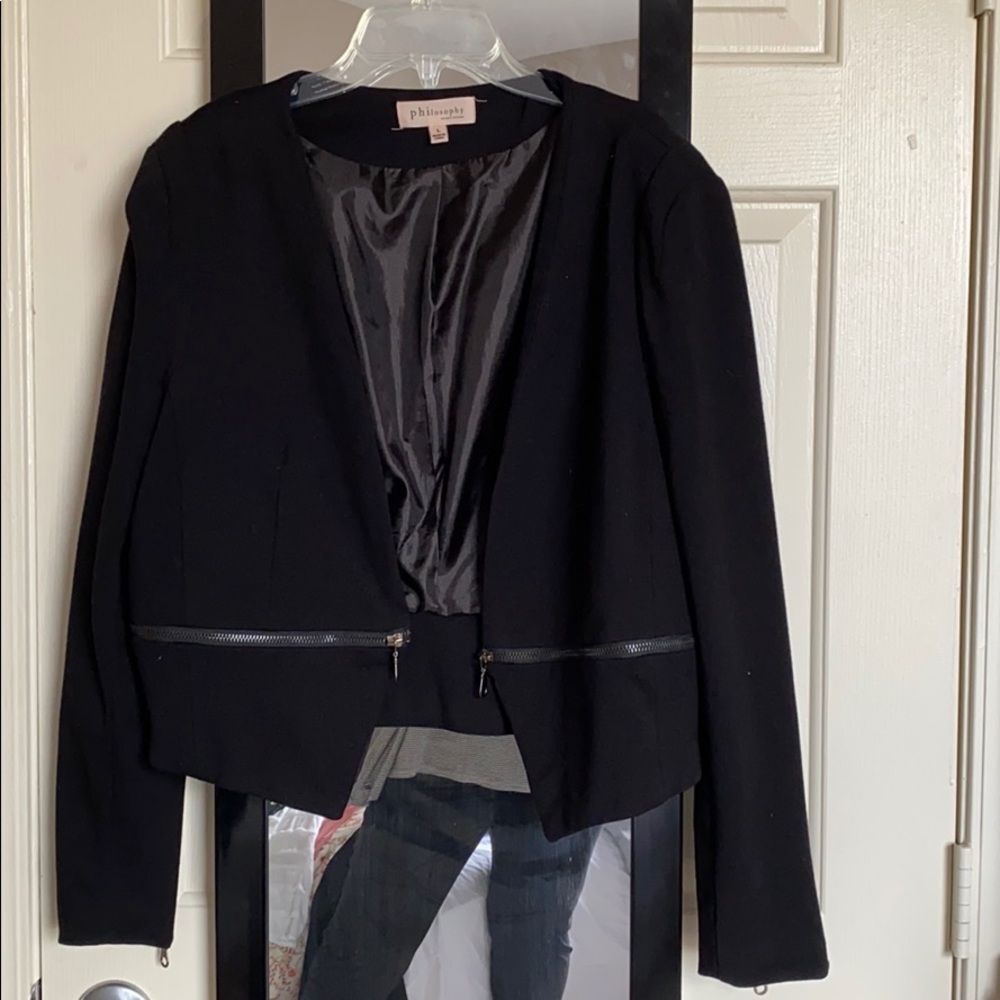 Philosophy Black Blazer Sz L
